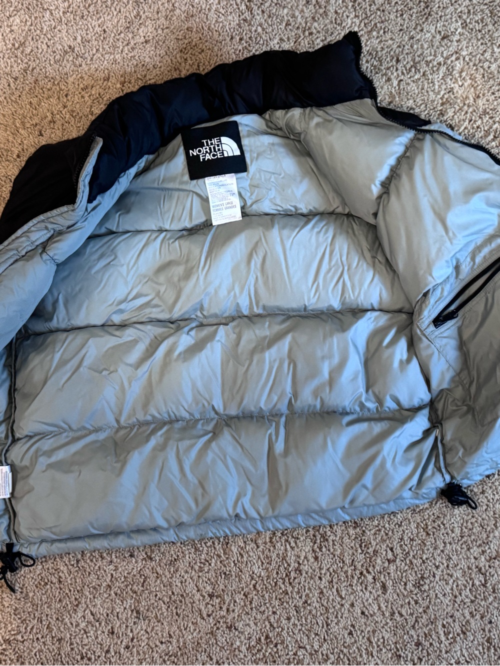 The North Face Men’s Light Gray and Black Down Puffer Vest - Picture 2 of 5
